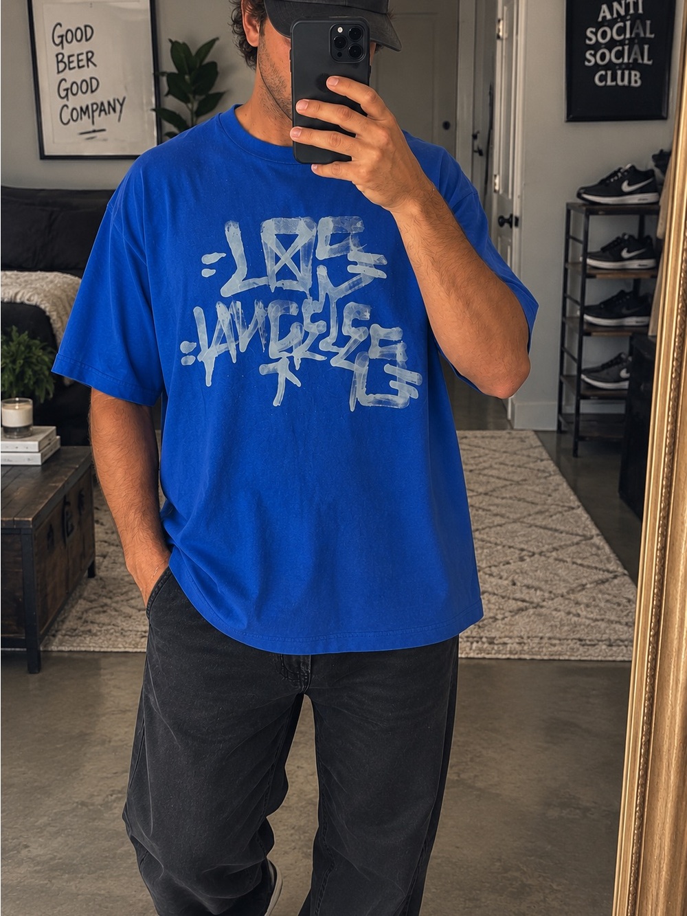 Trigz graffiti la shirt Blue Graphic Men’s Crewneck T-Shirt